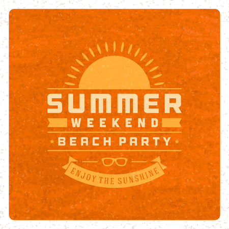 Summer vector typography. Summer beach vacation and tropical paradise watercolor vector poster or backgroundのイラスト素材