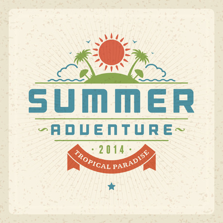 Summer vector typography poster design. Summer holidays message design vector backgroundのイラスト素材