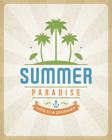 Summer vector typography poster design. Summer holidays message design vector backgroundのイラスト素材