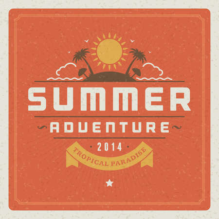 Summer vector typography poster design. Summer holidays message design vector backgroundのイラスト素材