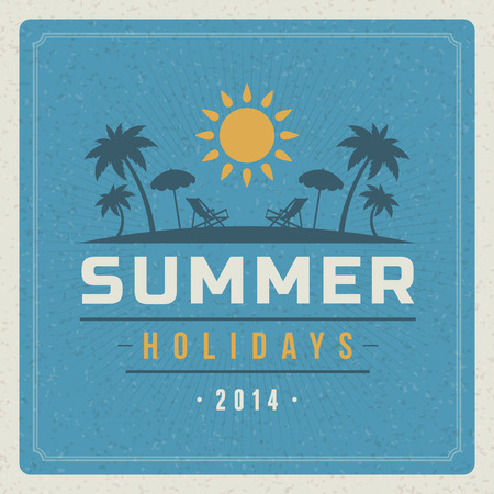 Summer vector typography poster design. Summer holidays message design vector backgroundのイラスト素材