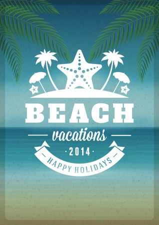Summer holidays vector background. Summer beach vacation and tropical paradise for your design vector illustrationのイラスト素材
