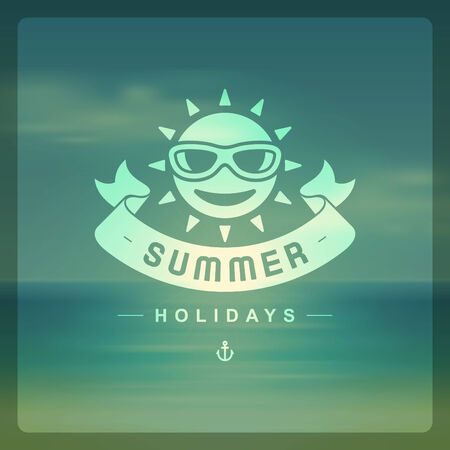 Summer holidays vector background. Summer beach vacation and tropical paradise for your design vector illustrationのイラスト素材