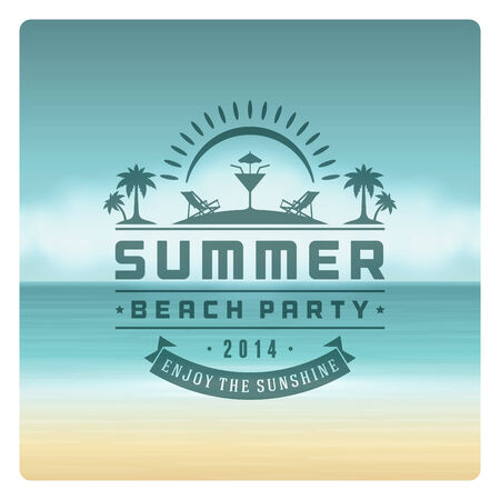 Summer holidays vector background. Summer beach vacation and tropical paradise for your design vector illustrationのイラスト素材