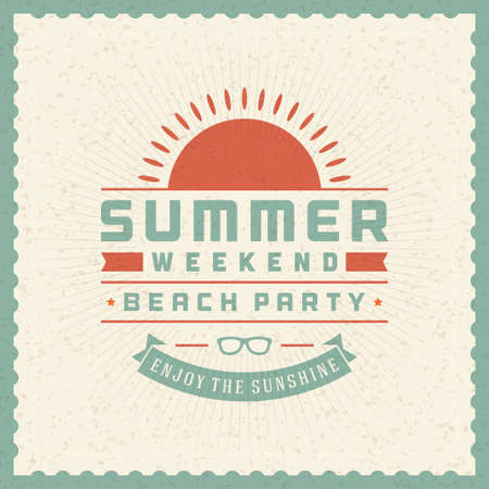 Summer vector typography poster design. Summer holidays message design vector backgroundのイラスト素材