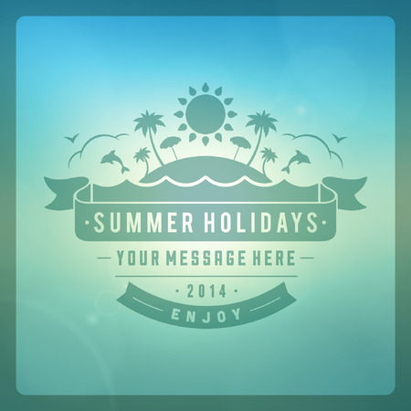 Summer holidays vector background. Summer beach vacation and tropical paradise for your design vector illustrationのイラスト素材