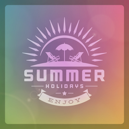 Summer holidays vector background. Summer beach vacation and tropical paradise for your design vector illustrationのイラスト素材
