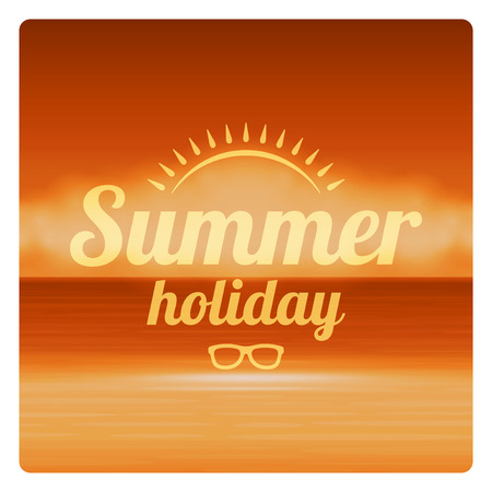 Summer holidays vector background. Summer beach vacation and tropical paradise for your design vector illustrationのイラスト素材