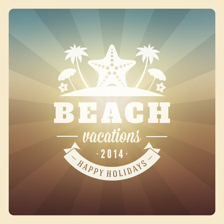 Summer holidays vector background. Summer beach vacation and tropical paradise for your design vector illustrationのイラスト素材