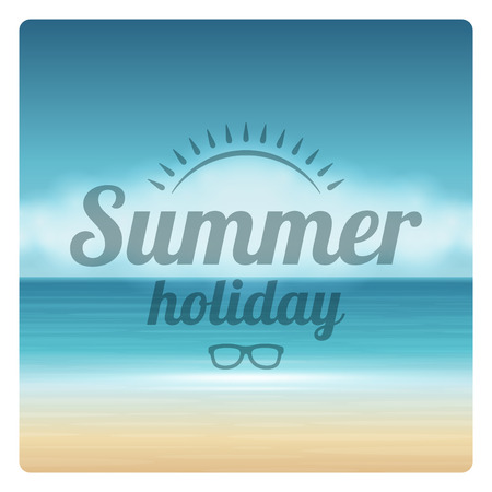 Summer holidays vector background. Summer beach vacation and tropical paradise for your design vector illustrationのイラスト素材