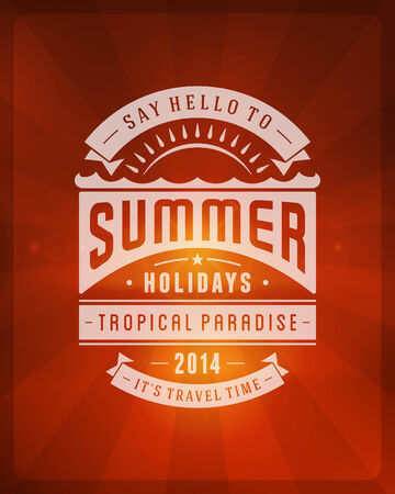 Summer holidays vector background. Summer beach vacation and tropical paradise for your design vector illustrationのイラスト素材