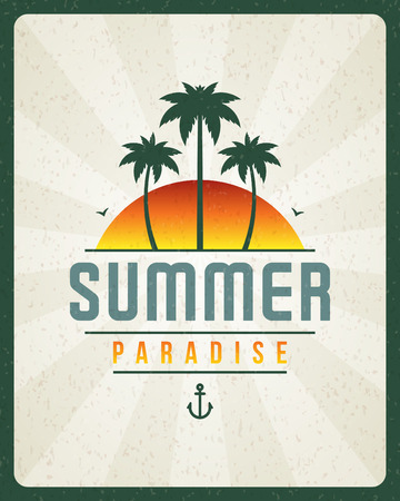 Summer vector typography poster design. Summer holidays message design vector backgroundのイラスト素材