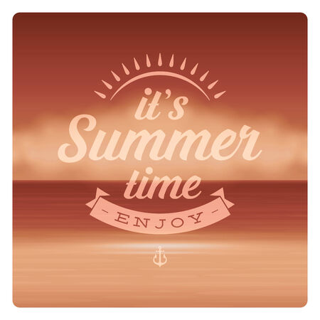 Summer holidays vector background. Summer beach vacation and tropical paradise for your design vector illustrationのイラスト素材