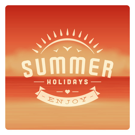 Summer holidays vector background. Summer beach vacation and tropical paradise for your design vector illustrationのイラスト素材