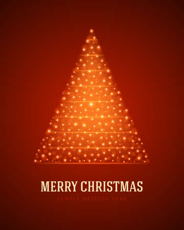 Christmas tree from light lines background. Vector illustration Eps 10. のイラスト素材