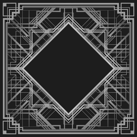 Art deco style geometric pattern, gold vector vintage background, 1920 styleのイラスト素材