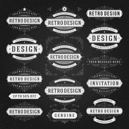 Retro Vintage Insignias or Logotypes set. 
のイラスト素材