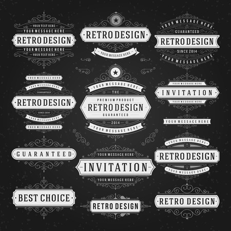 Retro Vintage Insignias or Logotypes set.
のイラスト素材