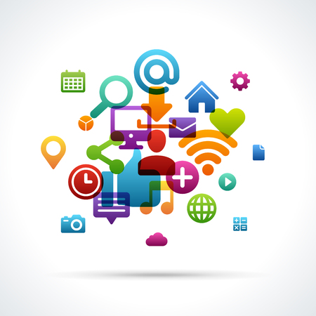 Flat design vector illustration infographic design elements concept and icons. Business and social media design. Web site and mobile phone templates.のイラスト素材