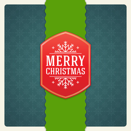 Christmas retro typography and ornament decoration. Merry Christmas holidays wish greeting card design and vintage background. Happy new year message. のイラスト素材