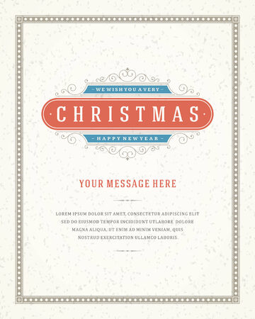 Christmas Backround and ornament decoration. Merry Christmas holidays wish greeting card or invitation design and vintage style. Happy new year message. Vector illustration Eps 10.のイラスト素材