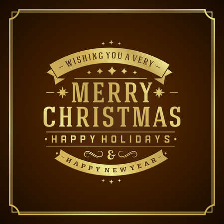 Christmas Backround and ornament decoration. Merry Christmas holidays wish greeting card or invitation design and vintage style. Happy new year message. のイラスト素材