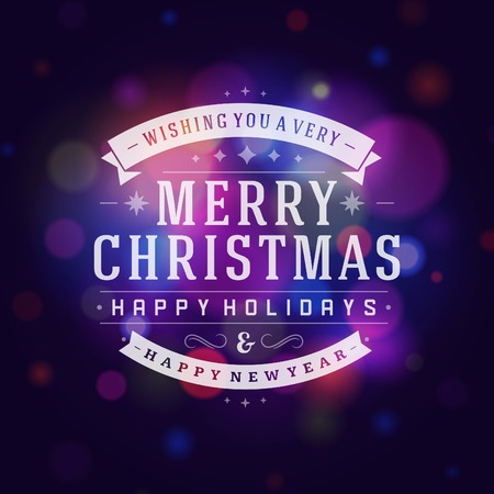 Christmas greeting card light vector background. Merry Christmas holidays wish design and vintage ornament decoration. Happy new year message. Vector illustration.のイラスト素材