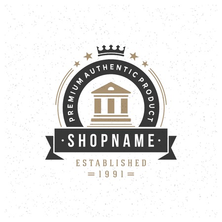Retro Vintage Insignia, Label or Badge Vector design element, business sign template.のイラスト素材