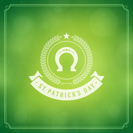 Typographic Saint Patricks Day Retro Background. Vintage Vector design greetings card or poster. Chalkboard backdrop.のイラスト素材