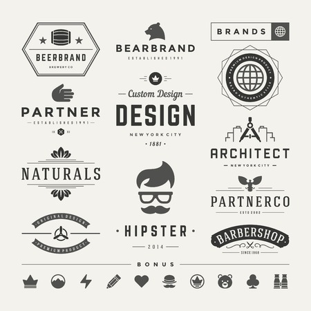 Retro Vintage Insignias or icons set.のイラスト素材