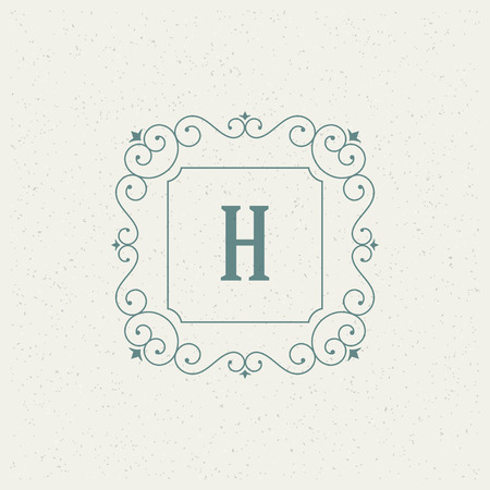 Flourishes calligraphic monogram emblem tdesign vector illustration. Good for Royal sign, Restaurant, Boutique, Cafe, Hotel, Heraldic, Jewelry, Fashionのイラスト素材