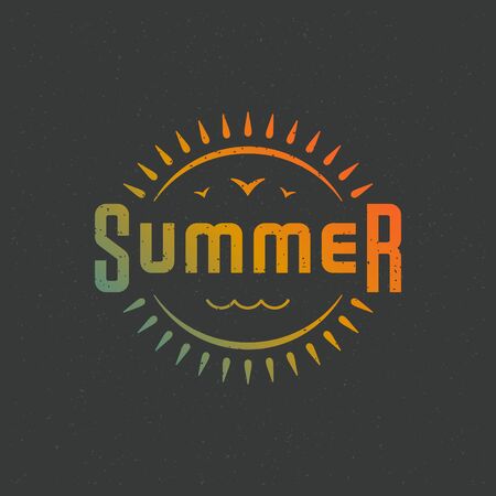 Summer holidays typography for t-shirt, apparel, poster, greeting card or other design vector background.のイラスト素材