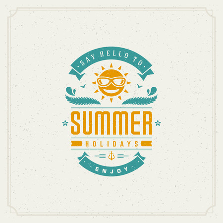 Summer holidays typography for t-shirt, apparel, poster, greeting card or other design vector background.のイラスト素材