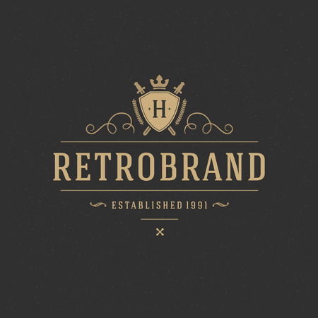 Luxury Design Element in Vintage Style のイラスト素材