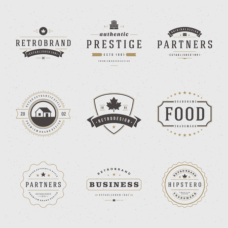 Retro Vintage Insignias or icon set. Vector design elements, business signs, icon, identity, labels, badges and objects.