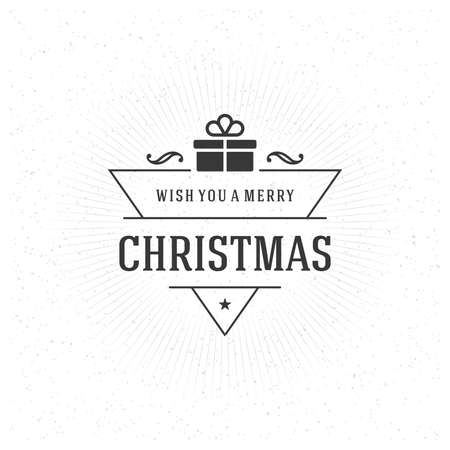 Merry Christmas Greeting Card Typography and Decorations Vector Background. Christmas Tree and Happy New Year Message on textured paper.のイラスト素材