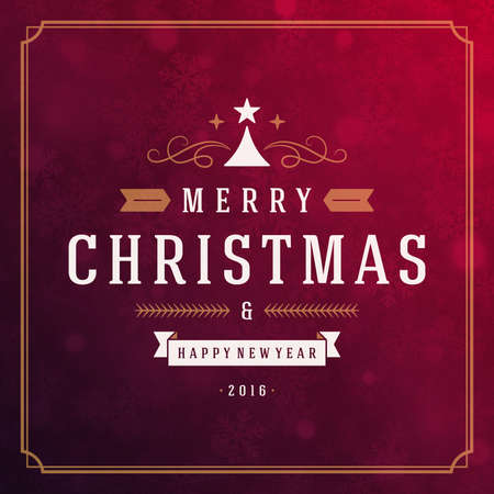 Christmas greeting card lights and snowflakes vector background. Merry Christmas holidays wish design and vintage ornament decoration. Happy new year message. Vector illustration.のイラスト素材