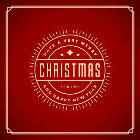 Christmas retro typography and ornament decoration. Merry Christmas holidays wish greeting card and vintage background. Happy new year message. Vector illustration.のイラスト素材
