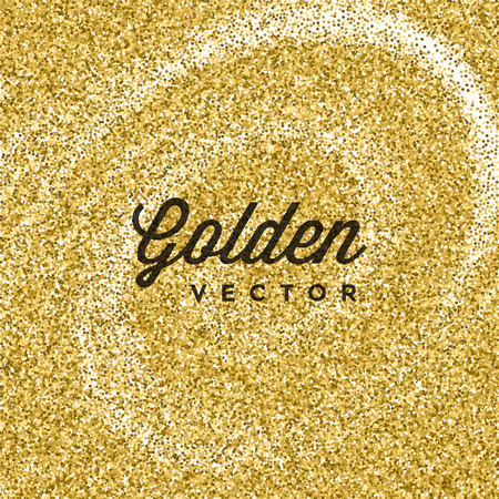 Gold Glitter Sparkles Bright Confetti white vector background. Good for Greeting Gold Cards, Luxury Invitation, Advertising, Voucher, Certificate, Banners, Quote Mark Text. Golden Texture, Shiny Gold.のイラスト素材