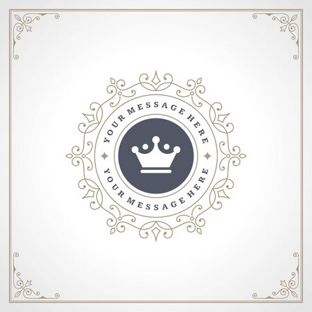 Royal   Design Template. Flourishes calligraphic elegant ornament lines.のイラスト素材