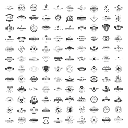 Vintage Logos Design Templates Set.のイラスト素材
