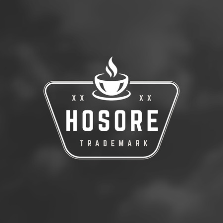Coffee Shop   Design Element in Vintage Style for  , Label, Badge and other design. Cup Silhouette retro vector illustration.のイラスト素材
