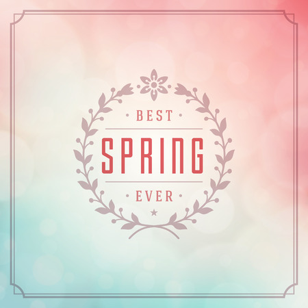 Spring Vector Typographic Greeting Card or Poster Design.のイラスト素材