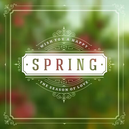 Spring Vector Typographic Greeting Card or Poster Design.のイラスト素材