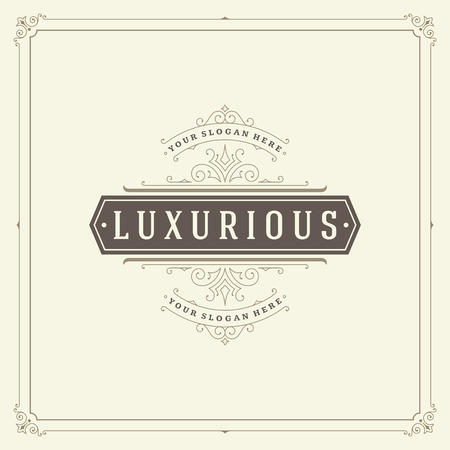 Ornament logo design template vector flourishes calligraphic decorations elegant royal lines.のイラスト素材