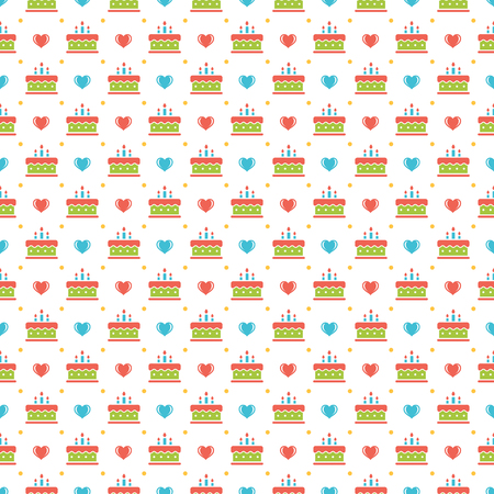 Happy Birthday Seamless Pattern Vector Design for birthday backgroundのイラスト素材