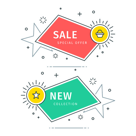 Flat geometric vector banners.のイラスト素材