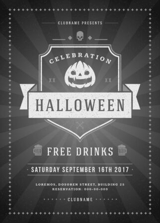 Halloween celebration night party poster or flyer designのイラスト素材