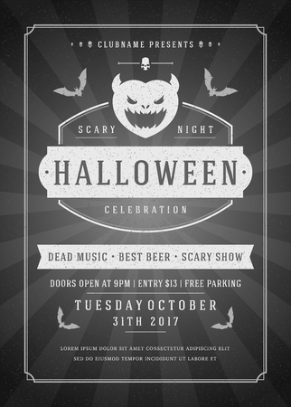 Halloween celebration night party poster or flyer designのイラスト素材