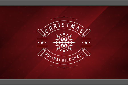 Christmas sale sticker label design on window background vector illustration. Website advertising banner or shop sale decals graphics.のイラスト素材
